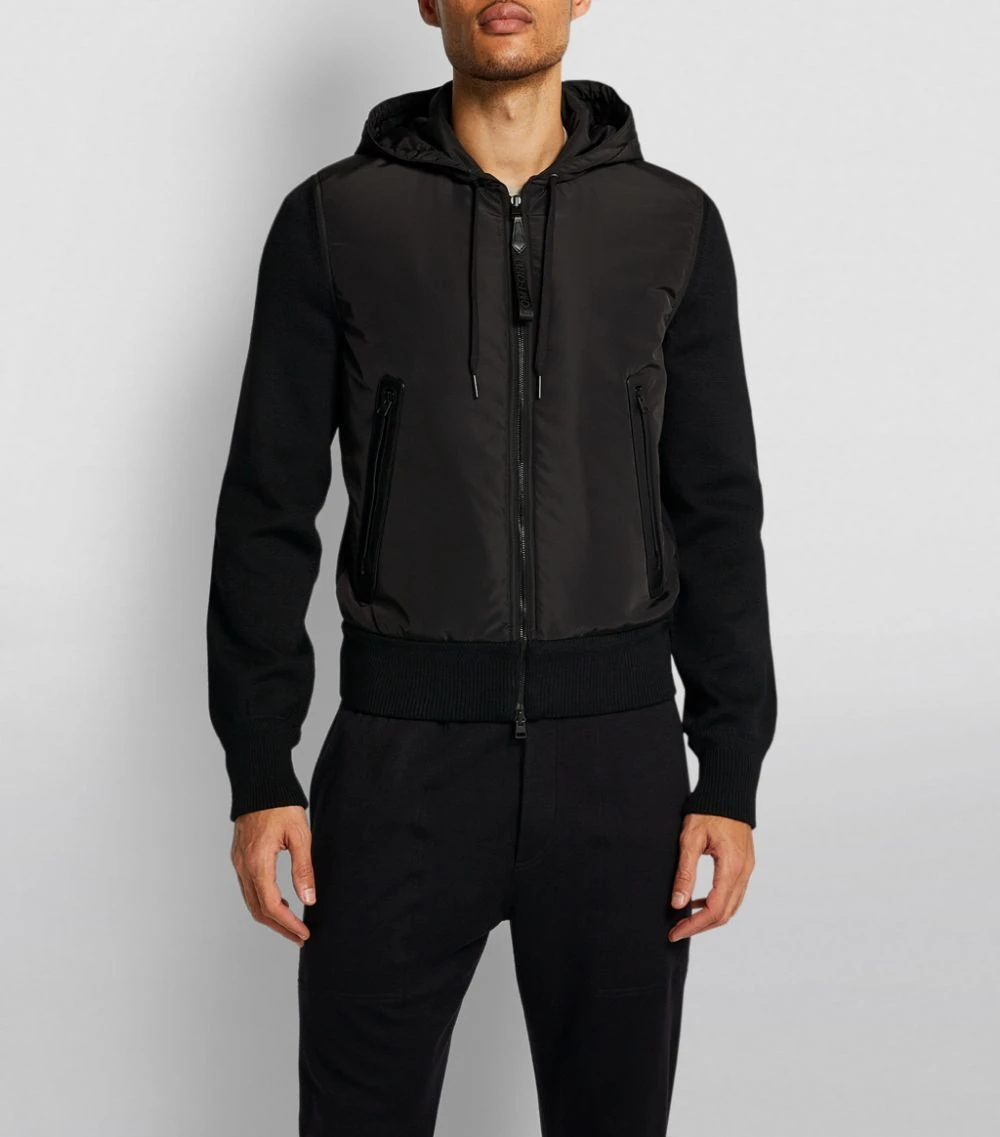 TOM FORD Panelled Hooded Bomber Jacket K09 BLK SLD Bomber Jackets 3 TOM FORD Panelled Hooded Bomber Jacket K09 BLK SLD Bomber Jackets - Image 3