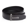 TOM FORD Polished Enamel and Leather Belt U9000BLACK Belts