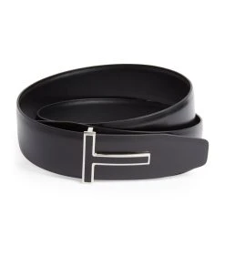 TOM FORD Polished Enamel and Leather Belt U9000BLACK Belts