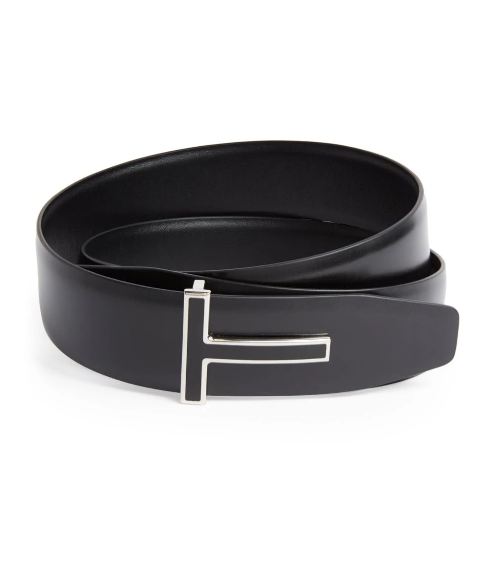 TOM FORD Polished Enamel and Leather Belt U9000BLACK Belts 1 TOM FORD Polished Enamel and Leather Belt U9000BLACK Belts