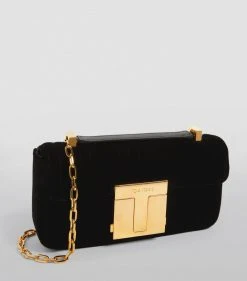 TOM FORD Quilted Velvet T Clasp Shoulder Bag u9000 Shoulder Bags -Tom Ford Store tom ford quilted velvet t clasp shoulder bag 16454905 31894396 1000