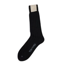 TOM FORD Ribbed Cashmere Socks 001 BLK SLD