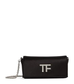 TOM FORD Satin Crystal-Logo Clutch Bag u9000 Clutch Bags