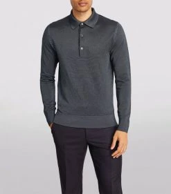 TOM FORD Silk-Cashmere Polo Shirt 402 DK BLU SLD Polo Shirts -Tom Ford Store tom ford silk cashmere polo shirt 17068357 34137491 1000
