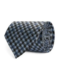 TOM FORD Silk Houndstooth Tie 436 BR BLU CK Neckties