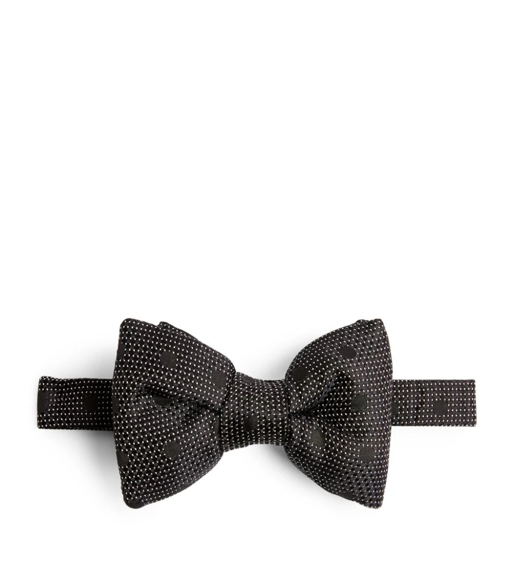 TOM FORD Silk Jacquard Bow Tie 008 BLK FAN Bow Ties 2 TOM FORD Silk Jacquard Bow Tie 008 BLK FAN Bow Ties - Image 2