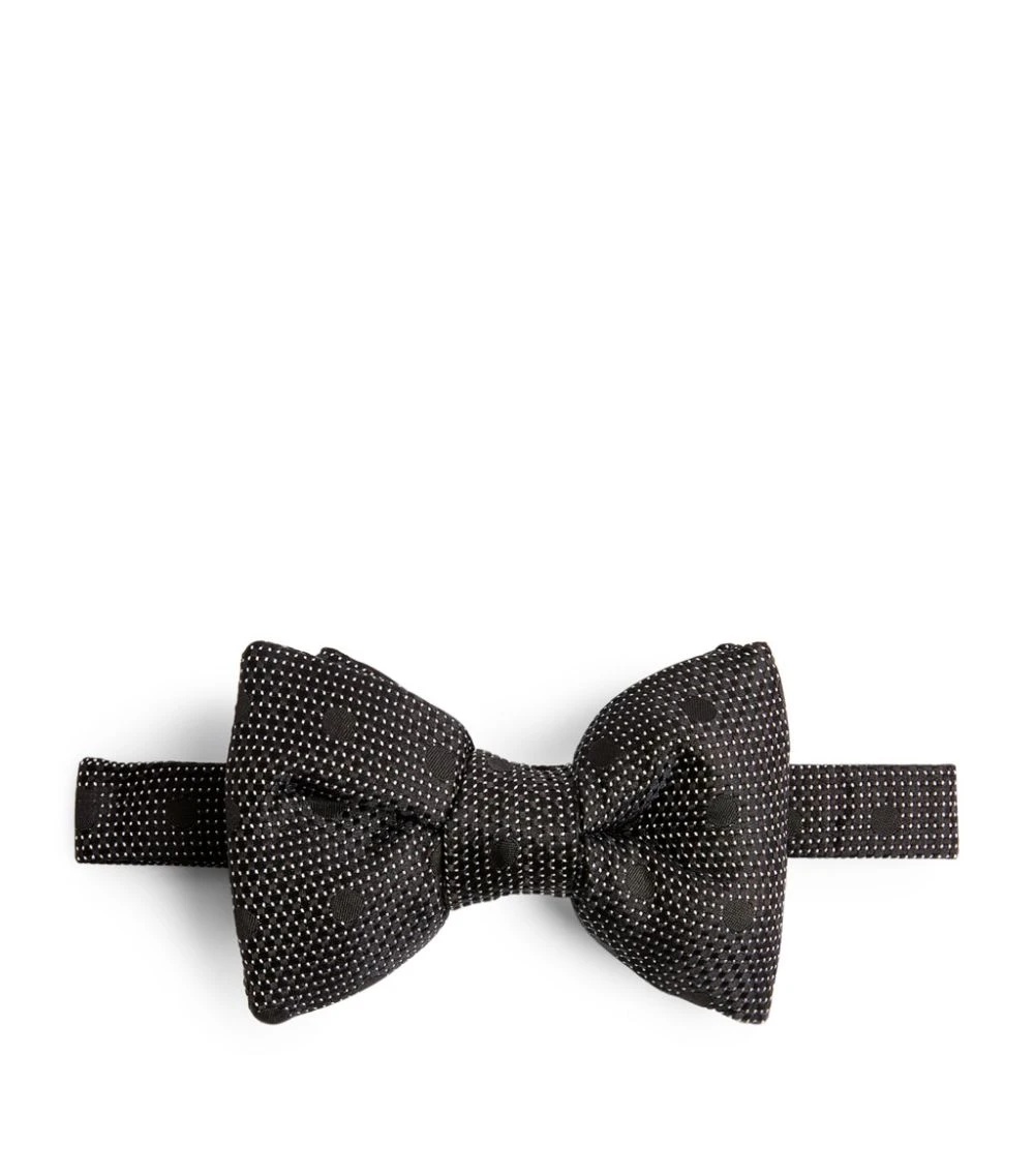TOM FORD Silk Jacquard Bow Tie 008 BLK FAN Bow Ties 1 TOM FORD Silk Jacquard Bow Tie 008 BLK FAN Bow Ties