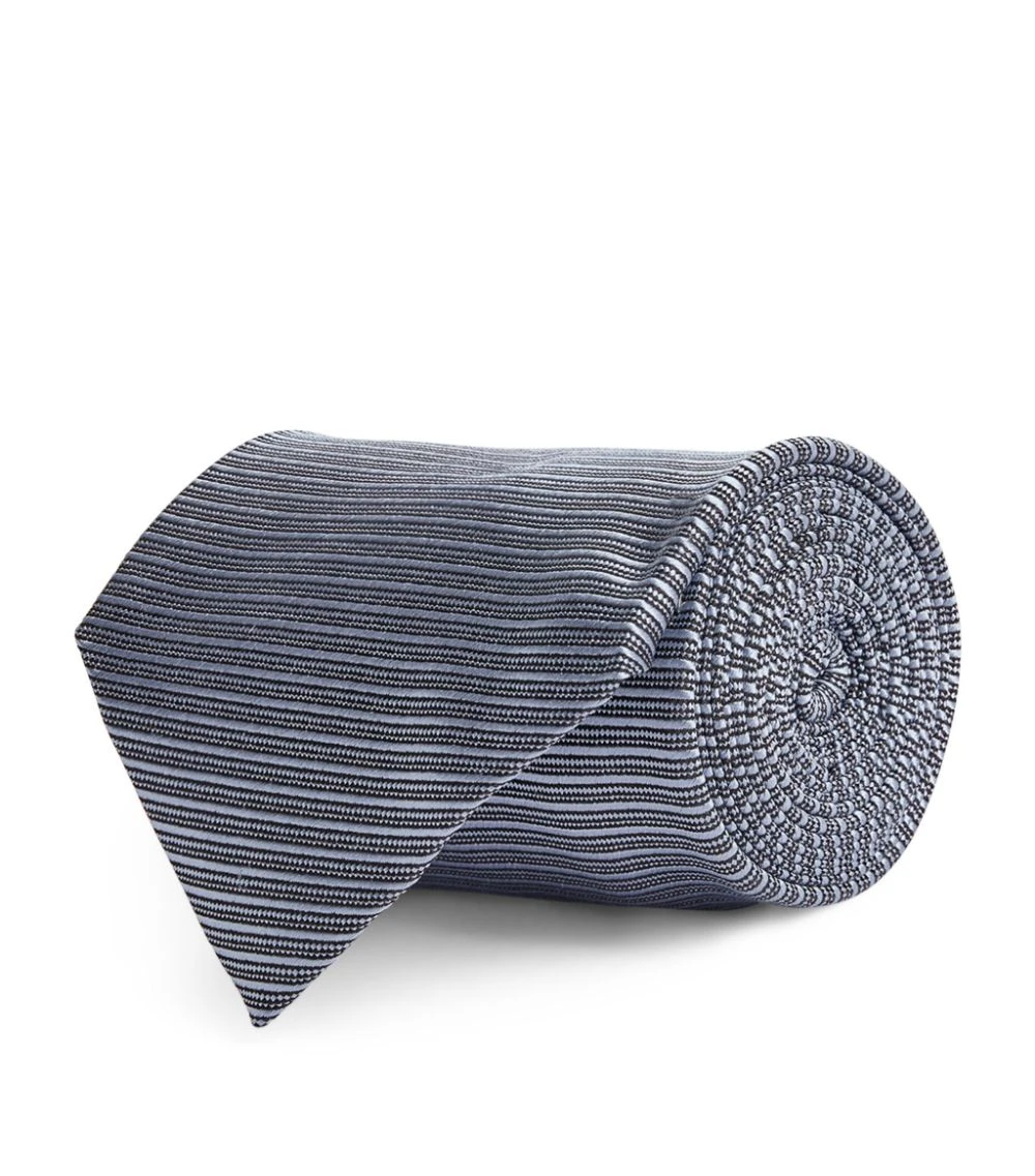 TOM FORD Silk Jacquard Tie 434 BR BLUSTRP Neckties 1 TOM FORD Silk Jacquard Tie 434 BR BLUSTRP Neckties