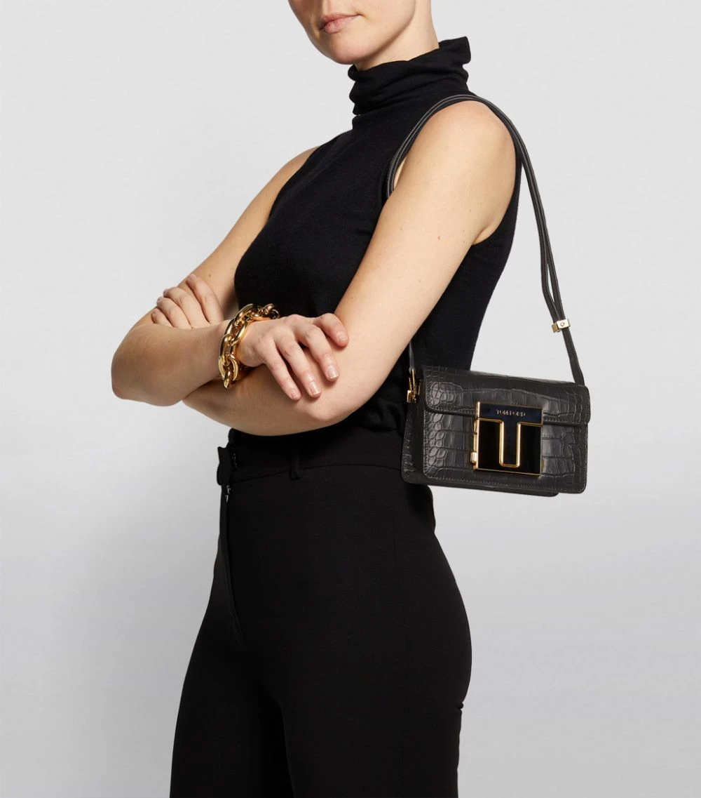 TOM FORD Small Crocodile T Clasp Shoulder Bag u9000 Shoulder Bags 2 TOM FORD Small Crocodile T Clasp Shoulder Bag u9000 Shoulder Bags - Image 2