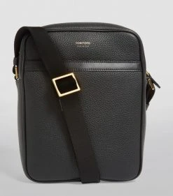 TOM FORD Small Leather Messenger Bag BLK BLK Messenger Bags