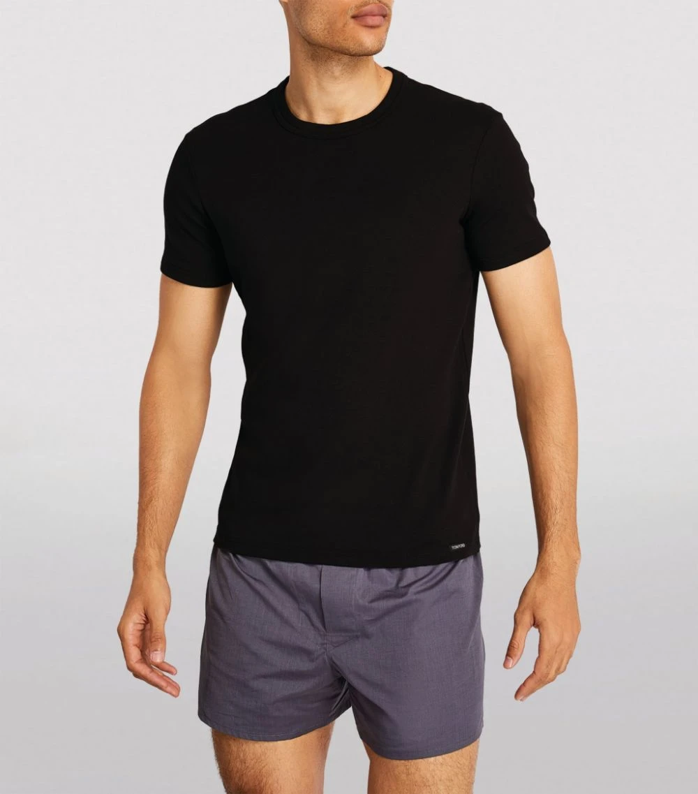 TOM FORD Stretch-Cotton T-Shirt BLACK Printed T-Shirts 3 TOM FORD Stretch-Cotton T-Shirt BLACK Printed T-Shirts - Image 3