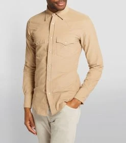TOM FORD TF CSHIRT LIGHT CORD WESTERN SNAP BTTNS 9FT878 BEIGE Casual Shirts -Tom Ford Store tom ford tf cshirt light cord western snap bttns 16173869 31945268 1000