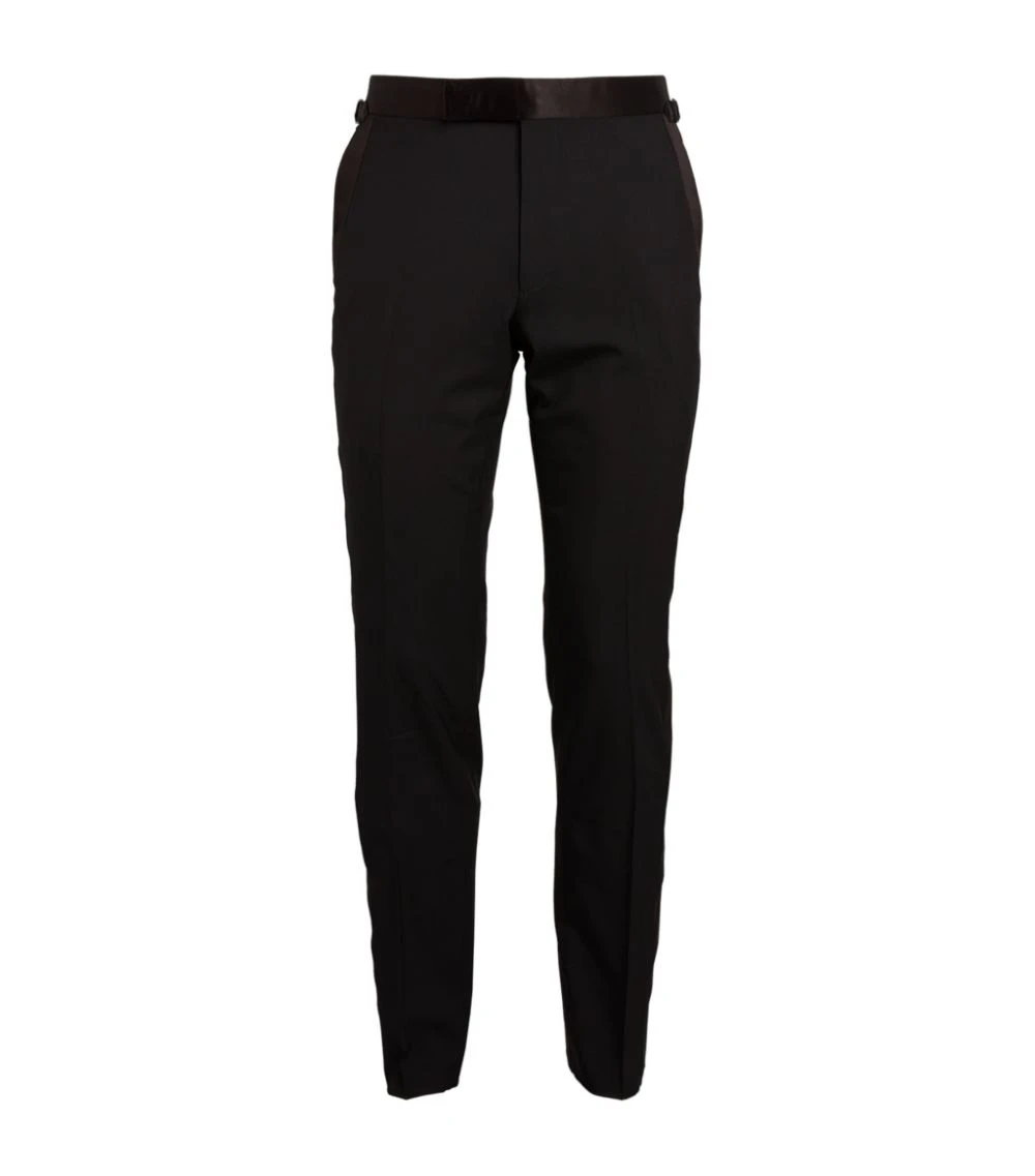 TOM FORD TF FTRS SHELTON SATIN 001 BLK Tailored Trousers 1 TOM FORD TF FTRS SHELTON SATIN 001 BLK Tailored Trousers