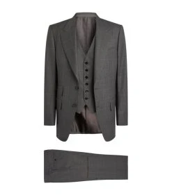 TOM FORD Windsor Check 3-Piece Suit 911R85 GREY POW 3 Piece Suits