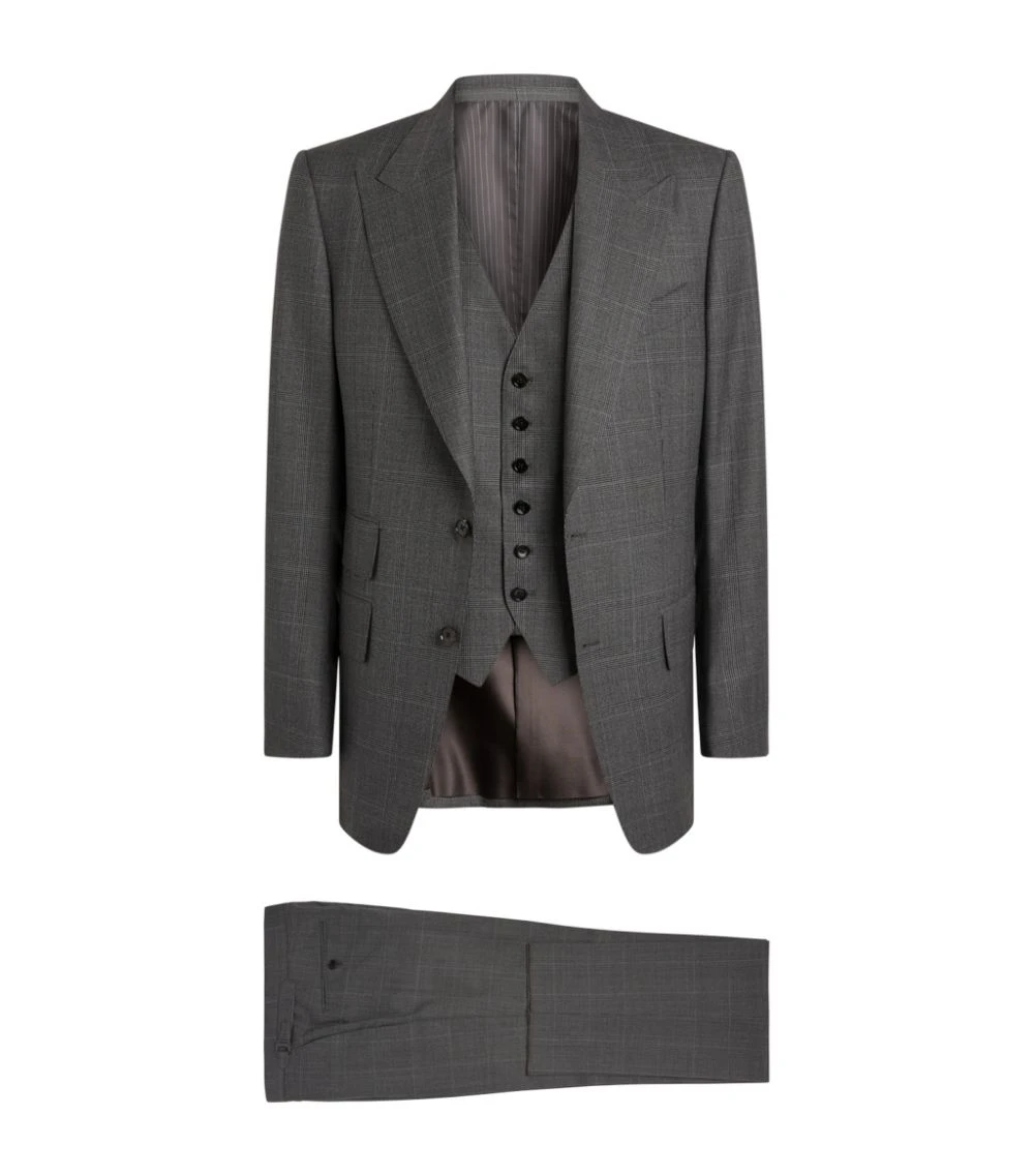 TOM FORD Windsor Check 3-Piece Suit 911R85 GREY POW 3 Piece Suits 1 TOM FORD Windsor Check 3-Piece Suit 911R85 GREY POW 3 Piece Suits