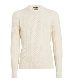 TOM FORD Wool-Blend Cable-Knit Sweater 105 NAT SLD Jumpers