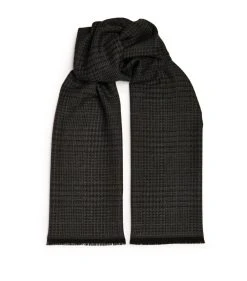 TOM FORD Wool Check Scarf 026 DK GRY CK Scarves