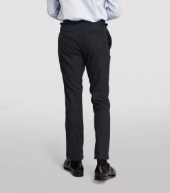 TOM FORD Wool-Silk Blazer 416 NAVY CHECK Jackets -Tom Ford Store tom ford wool silk blazer 17200993 34800684 1000