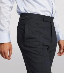 TOM FORD Wool-Silk Blazer 416 NAVY CHECK Jackets -Tom Ford Store tom ford wool silk blazer 17200993 34802469 1000